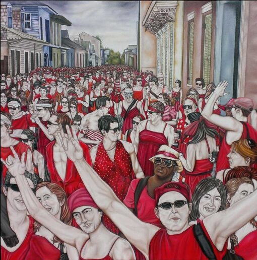 Shades of Red - Framed Canvas Print 14" x 14"